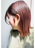 外ハネボブピンクベージュダブルカラーケアブリーチ