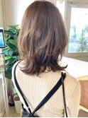 透明感こなれカラーくびれ外ハネミディアム30代40代梅ヶ丘美容室