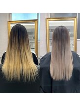 バレイヤージュのお客様のbefore afterです。