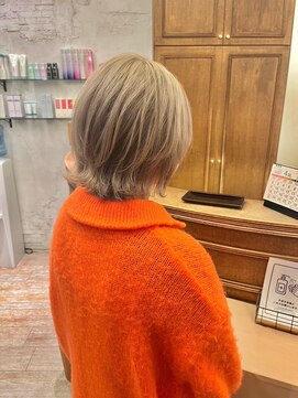 アニュー ヘア アンド ケア(a New hair&care) 20代30代40代抜け感ショートボブレイヤーミルクティベージュ