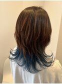 ウルフカット×インナーカラー