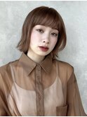 20代30代大人かわいいチョコレートカラーレイヤーショートボブ