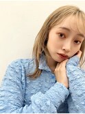 ベージュインナーカラーショートボブレイヤーミディアム前髪