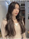 【中澤彩乃】レイヤーロンググレーベージュブラウンブリーチなし