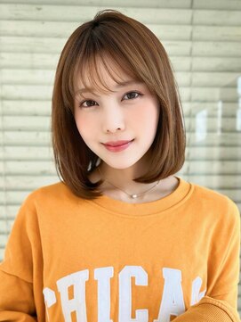 アグ ヘアー ルフレ 栗東店(Agu hair reflet) 《Agu hair》斜め束バングボブ×numberA.ヘアバター