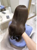 ココアブラウン　ブリーチなし　艶髪