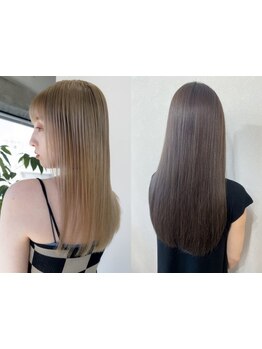 [カット+縮毛矯正+Tr￥12500～]クセやうねり対策◎ダメージが気になる人でも安心の酸性ストレートもご用意*