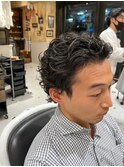 オールバックパーマ