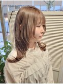ダブルカラー グレージュ 顔周りレイヤー 【尾野恭平】
