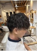刈り上げマッシュ/ミディアムパーマ/ツイストスパイラル