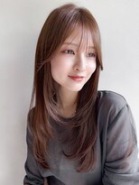 リヤン 表参道(lyann)&nbsp;黒髪サイドバングレイヤーカットナチュラルカール外ハネボブ