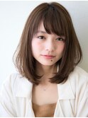 Say.ミディアムレイヤーロングモーヴピンクヘーゼルグレージュ