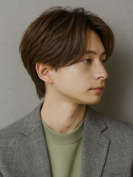 ビジネスショート×チャコールグレーの清潔感束感ヘアUP