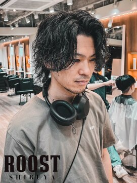 ルースト 渋谷店(ROOST) MEN’S HAIR/波巻きツイストスパイラル/リバースセンターパート