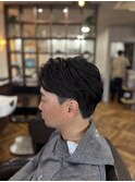 MEN’S HAIR/サーフカール/刈り上げセンターパート/印西市
