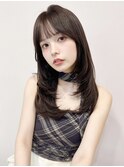 イメチェンヘアピンクベージュアンブレラカラー前髪カタログ