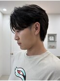 フェザーパーマ　曲がる縮毛矯正　毛流れセンターパート