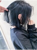 【ALLY】切りっぱなしボブ×ネイビーカラー