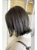 『 透明感アッシュグレー×ボブ 』切りっぱなし外ハネボブ