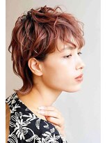 スパイス(SPICE) カシスブラウン30代40代大人かっこいいウェーブショートスタイル
