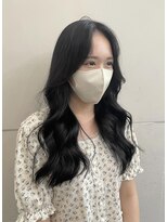 キャンバス バイ ネオリーブ 横浜西口(Canvas by neo.)&nbsp;黒髪ロング韓国ヘア レイヤーカット 巻き髪【横浜】