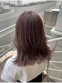 ラベンダーグレージュ/レイヤーカット/切りっぱなし