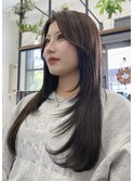 ワンホンレイヤー×中華ヘア×オリーブグレイ×小顔顔周りカット