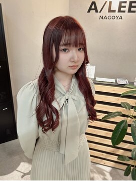 アイリー 名古屋(A/LEE) レッドブラウン×レイヤーカット