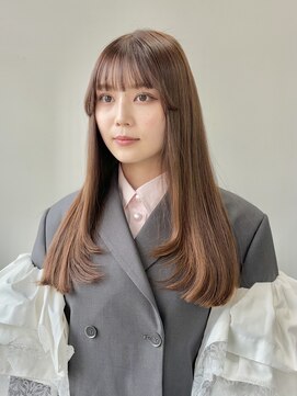 ヘアー アイス 御器所本店(HAIR ICI) ロングレイヤー顔周りレイヤーワンカールシースルーバング後れ毛
