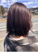 カシスピンクカラー 春カラー くびれボブ ヘアケア 髪質改善