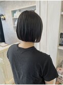 福山美容室caary 大人切りっぱなしボブ透明感内巻き30代20代