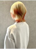 福井　大和田　ハイトーン　デザインカラー　ウルフカット