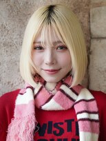 カライングドゥ(ing deux)&nbsp;大人可愛い20代30代40代黒髪前下がりひし形小顔ボブ