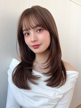 アフロート ディル(AFLOAT D'L) 大人シースルー前髪面長ミディアムレイヤー20代30代40代