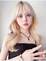 アルバム 新宿(ALBUM SHINJUKU)&nbsp;ブリーチブロンドロングフェイスフレーミング韓国ヘア_F40846