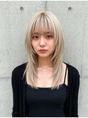 レイヤーボブヘアカラーバレイヤージュ50代くるみちゃんヘア