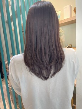 ヘアーメイクオズ(hair make O/S) ラウンドレイヤー×ベージュグレー