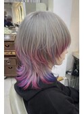 ☆メンズカットデザインカラーブリーチウルフカット　