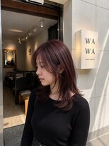 ワワ ヘアサロン 高円寺店(WAWA HAIR SALON)&nbsp;カシスブラウンでつくる艶レイヤー
