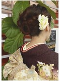 【結婚式・パーティに振袖、訪問着アレンジ♪】着物ヘアセット
