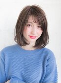 流しバング アッシュカラー ゆるふわ ☆