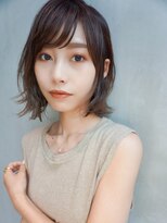 大人ボブ_セシルカットココアブラウンフリンジウェーブ_37749