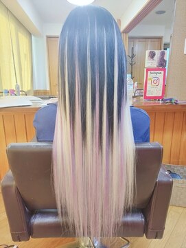 エクステンション クーチャー(Extention Cu'cha) エクステ120グラム　ホワイト　パープル　バレイヤージュ