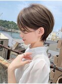30代40代50代/丸みショート/クビレ/前髪あり/ブラウン/表参道