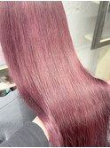 ブリーチ/ケアカラー/透明感/ピンク/ストレート/ロング