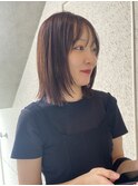 顔まわりレイヤーボブ縮毛矯正簡単スタイリングストレートパーマ
