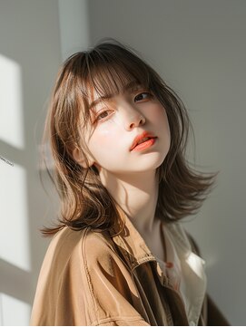 ミルクティーブラウン×外ハネロブ