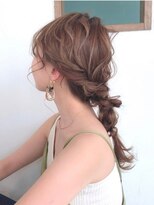 アージュ 久留米ゆめタウン店 ゆるめ編み下ろしローポニー お呼ばれアレンジ ヘアセット