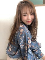 ネバーバイリンクス(NEVAR by LINKTH) シースルー前髪×ゆる巻きベージュロング