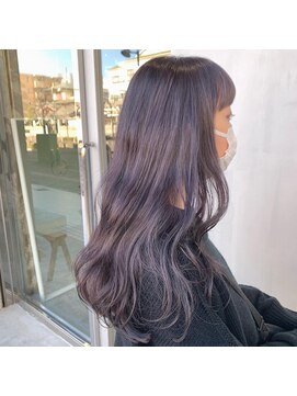 イン(in.) ワンレンロング×ラベンダーカラー